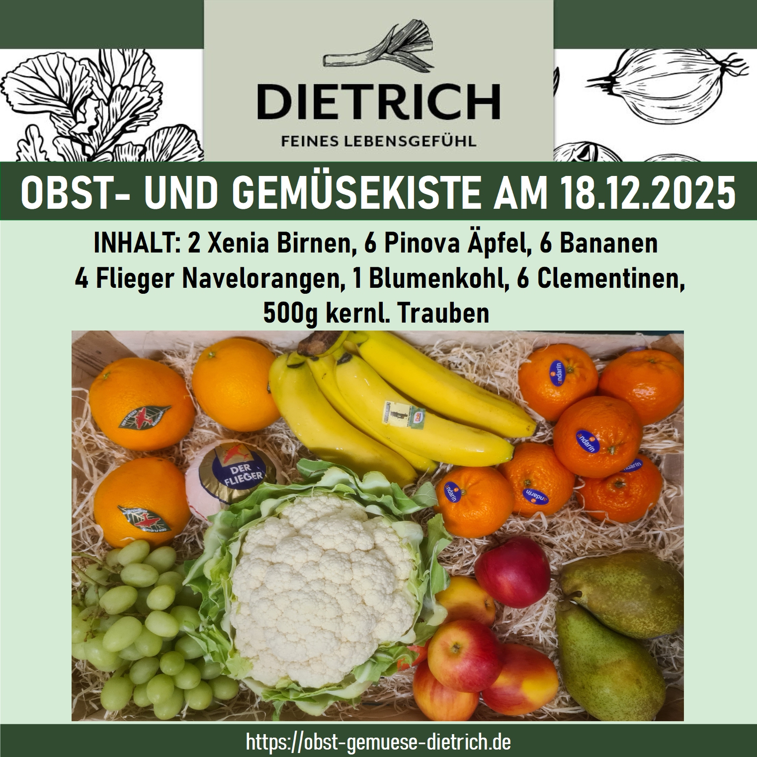 Wochenkiste Obst- und Gemüsekiste am 18.12.2025 – Bild 1