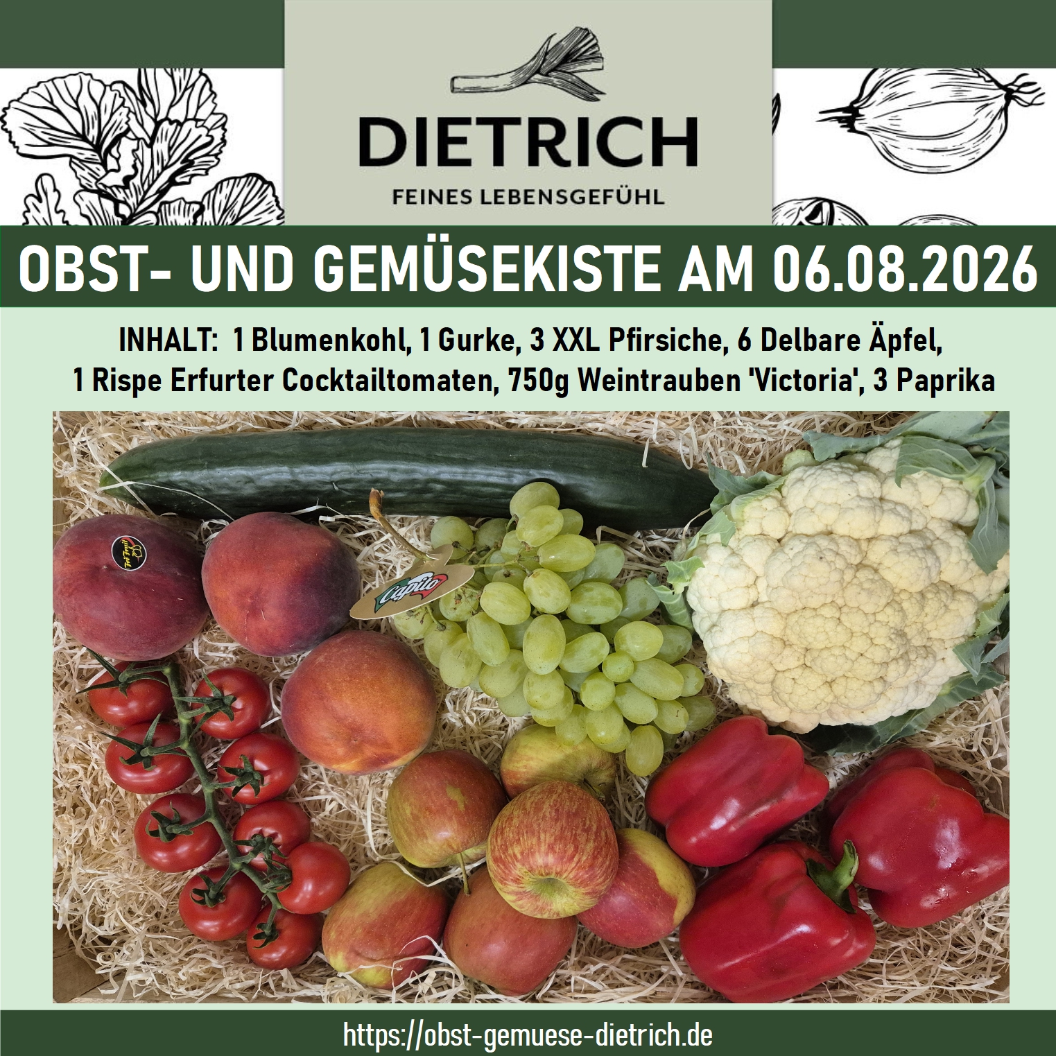 Wochenkiste Obst- und Gemüsekiste am 06.08.2026 – Bild 1
